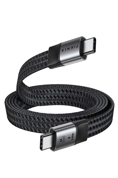 TIKNIA USB C Cable Flat 1M, Thunderbolt 4 USB 4 Type-C to C Cable with 40Gbps...