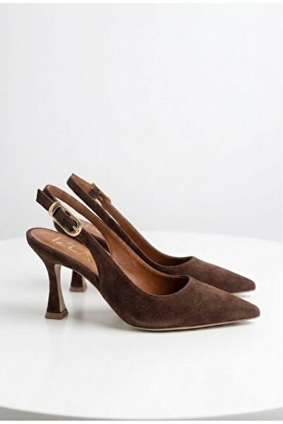 İ-ZZCELLA MODA Women's Brown Pointed-Toe Classic Goblet Heel Shoes with Open ...