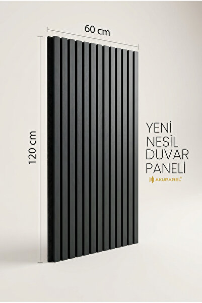 Akupanel 60x120 Cm Flex Antrasit Dekoratif Akustik Ahşap Duvar Paneli