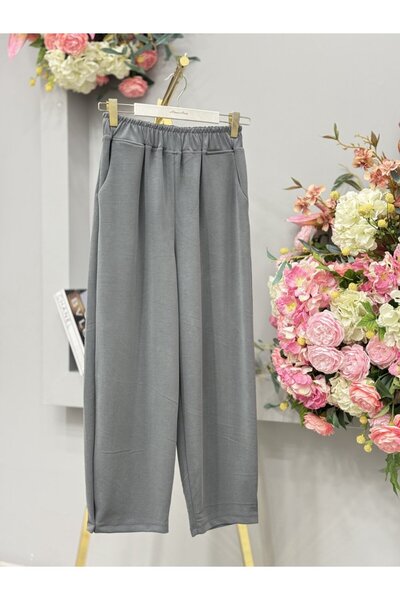 ALANURMODA 3124 Osyho Cuffed Pants with Pleated Detail Anthracite