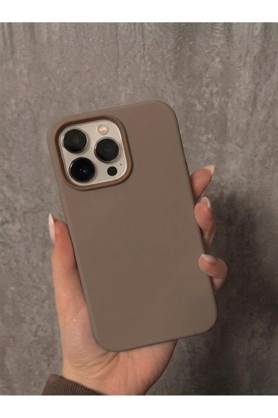 IPhone 14 Pro Max Uyumlu İçi Kadife Logolu Silikon Kılıf Kapak