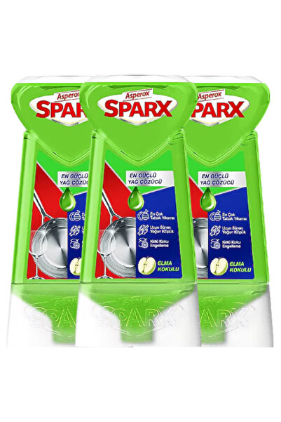 ASPEROX Sparx Diamond Plus 650 ml Elma Sıvı Bulaşık Deterjanı (3 adet)