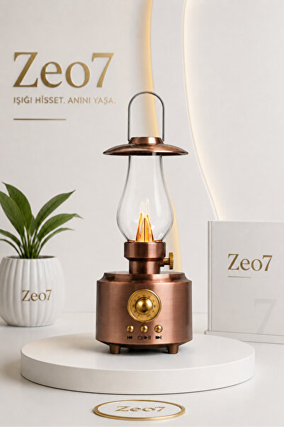 Zeo7 Otantik Bluetooth Hoparlör Işıklı , Alev Efektli Şarjlı Kablosuz Hoparlö...