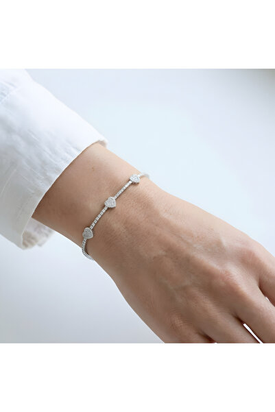 ILSA Three Heart Silver Waterway Bracelet