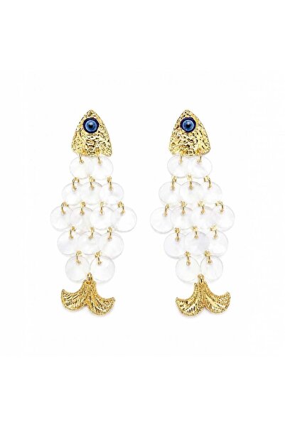 neslyaccessories أقراط سمكة العين الشريرة بالترتر الأزرق