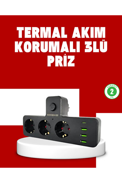 shopwave 7 Portlu Çoklu Priz USB ve Type-C Girişli Akıllı Güç Ünitesi