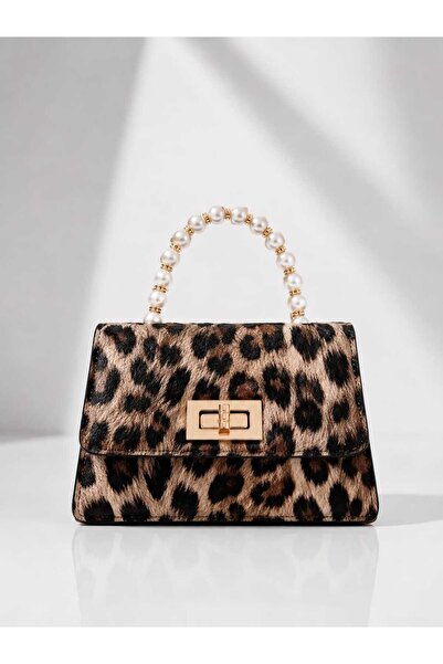 NİRELVA İncili Gold Chain Strap Hand and Shoulder Bag
