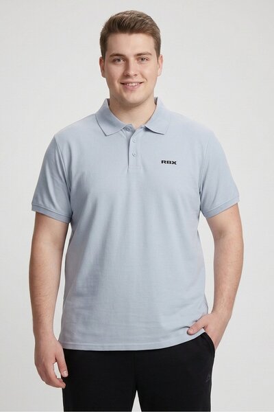 RBX Men Sportswear Fit Short Sleeve Outdoor Polo Shirt, Blue Finch