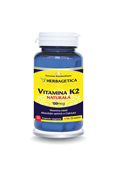 herbagetica Vitamina K2 MK7 Naturala 120mcg 30cps