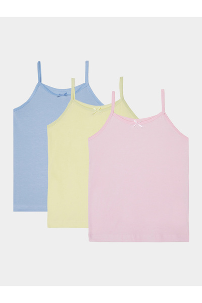 Styli Girls Pack of 3 - Camisole with Elastic Strap and Bow Detail