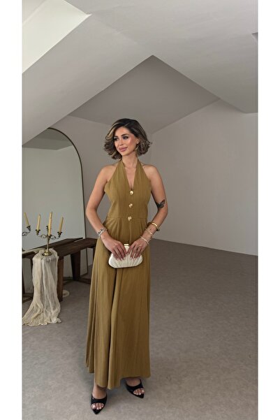 Nesil Sole Halter Neck Maxi Dress