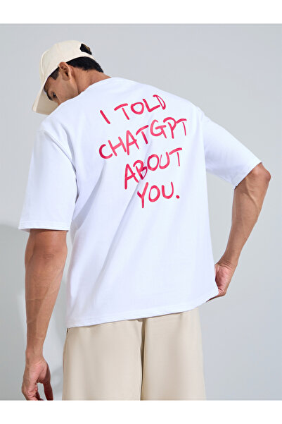 Styli Men Typographic Back Print Oversized Terry T-Shirt