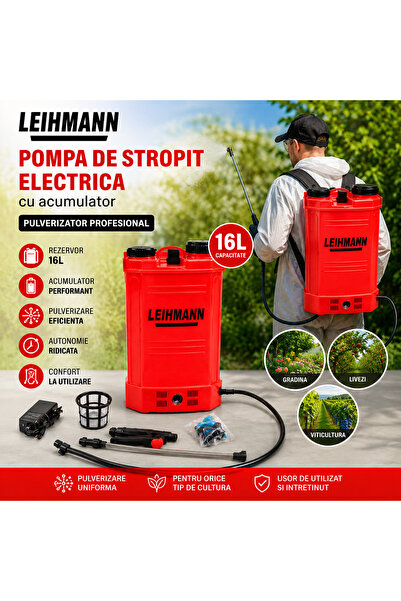 Otto Pulverizator electric LEIHMANN 16 L – Pulverizare profesională fără efor...