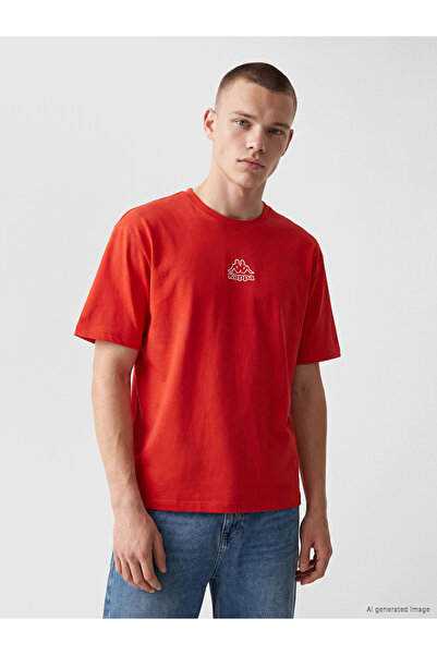 LC Waikiki Kappa Red Crew Neck Printed Unisex Sports T-Shirt