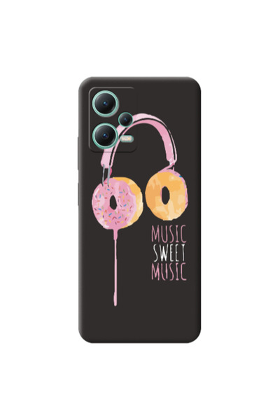 Other Xiaomi Redmi Note 12 Pro 5G Donut earphone Black Colored Silicone TPU Θήκη