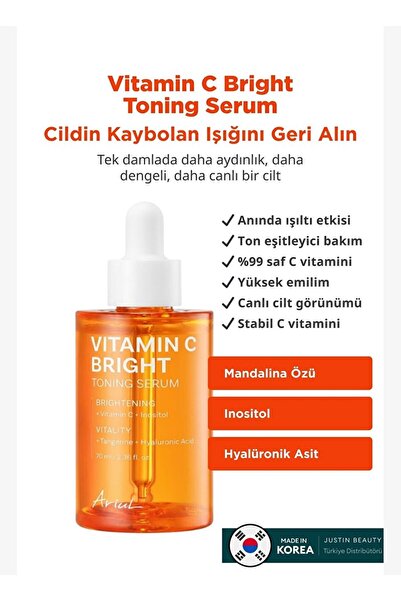 Ariul Vitamin C Bright Toning Serum - Anti-Blemish Brightening Serum with Vit...
