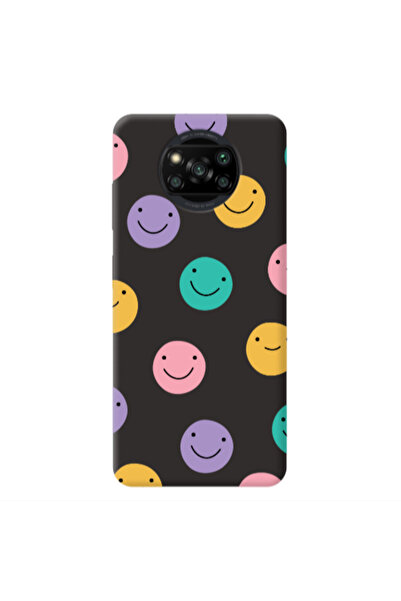 Other Xiaomi Poco X3 /X3 Pro Colorful smiles Black Colored Silicone TPU Θήκη