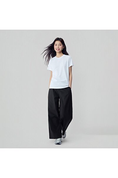 Giordano تي شيرت نسائي مريح بأكمام قصيرة وطباعة G-motion