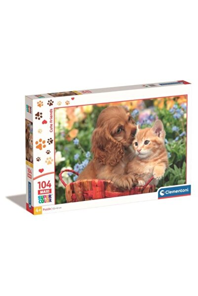 CLEMENTONI Puzzle Maxi Cute Friends, Clementoni,104 piese, 62x42cm, multicolo...