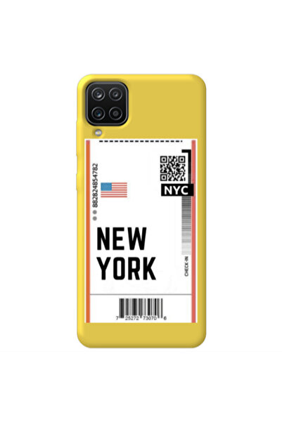 Other Samsung A12 New York NYC Yellow Colored Silicone TPU Θήκη