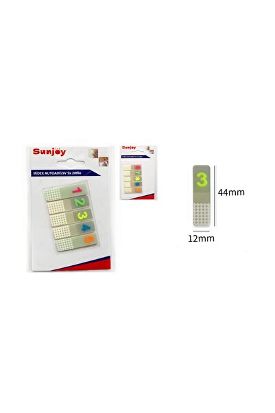 idei Sheer PET Self-Adhesive Index With Numbers 5 Colors x 20 Tabs, Numbered ...