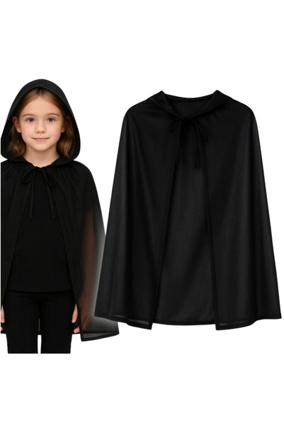 Korbi Costum de supererou negru cu pelerină pentru copii