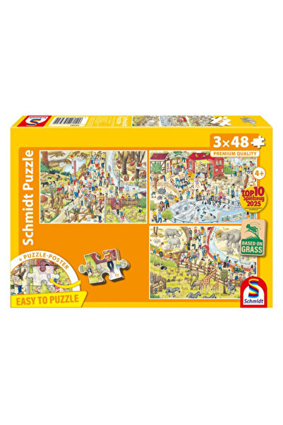 Schmidt 3x48 db puzzle - la grădina zoologică (56582)