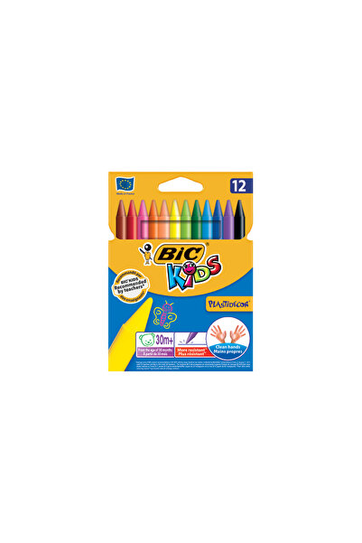 MC Micostore Creioane cerate Kids Plastidecor, 12 culori, blister carton