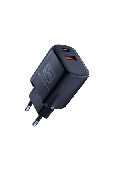 3MK Încărcător rapid 20W USB-C USB-A Negru