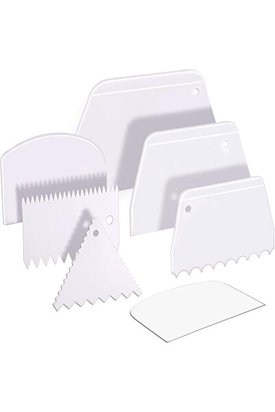 The Bros Cake Scraper and SmoSet - 7 Pcs Dough and Bowl Scraper Cutters, Icin...