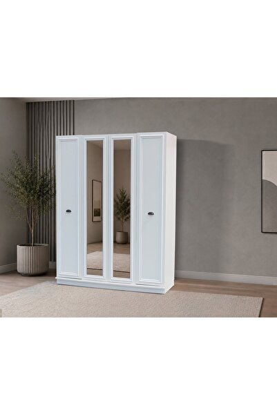 satenhome Ecrin 4 Kapaklı 2 Çekmeceli 160cm Gardırop