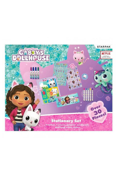 Starpak Set scolar Gabby's Dollhouse, Starpak, markere/creioane de ceara/ascu...
