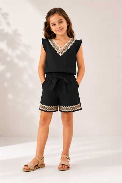 FERA Children's Top and Bottom Set Flam Cotton Linen Daily Wear