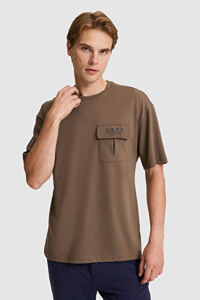 U.S. Polo Assn. Men's Brown Comfort Fit Crew Neck T-Shirt 50327021-Vr029