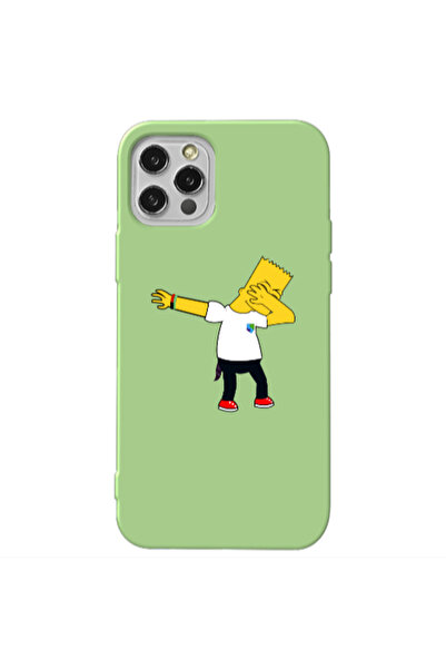 Other Apple iPhone 12 Pro Max Simpsons2 Light Green Colored Silicone TPU Θήκη