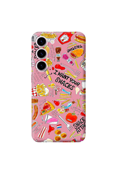 Other Samsung S23 Plus Snack attack Pink Colored Silicone TPU Θήκη
