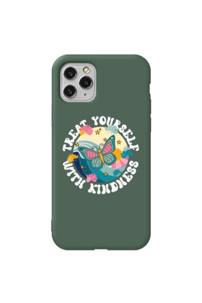 Other Apple iPhone 11 Pro Kindless Yourself Dark Green Colored Silicone TPU Θήκη
