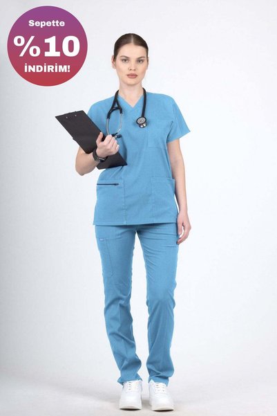 oksijen uniform Klasik OksiFlex- Gökyüzü Mavi - (Unisex Takım)