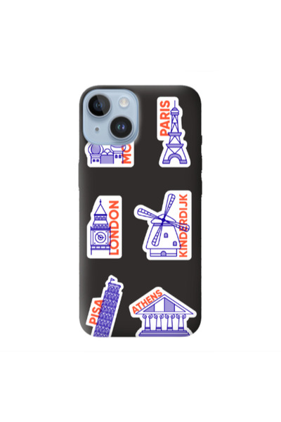 Other Apple iPhone 14 Plus Pisa Athens Black Colored Silicone TPU Θήκη