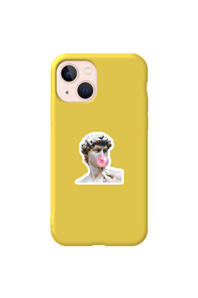 Other Apple iPhone 13 Bubble Yellow Colored Silicone TPU Θήκη