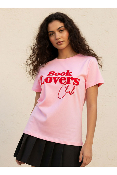 FAV Cotton T-shirt with Typographic Embroidery