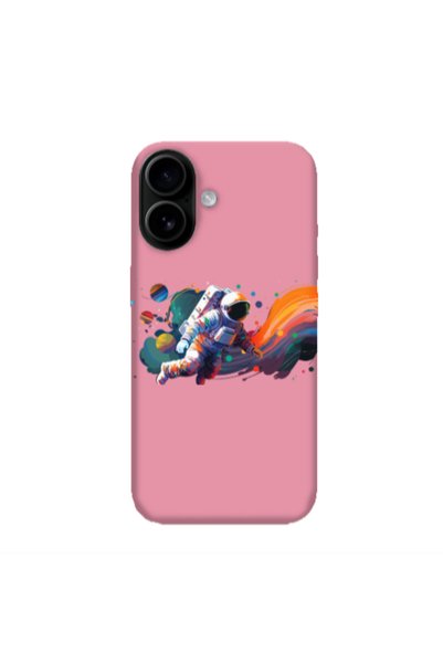 Other Apple Iphone 16 plus Rainbow Space Pink Colored Silicone TPU Θήκη