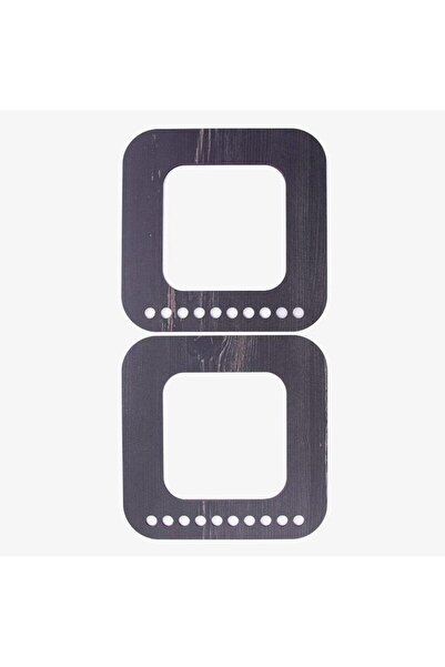 CraftMaxi Wooden Bag Holder - Square - 2 Pieces Black - 15X15 cm