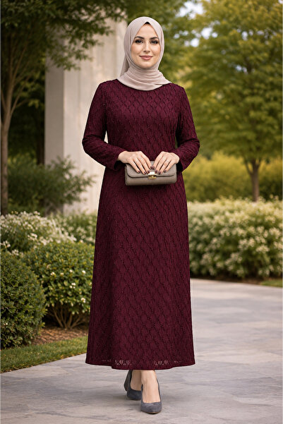 Giyinen Mağazaları Feyza Round Neck Glittery Tulle Detailed Plus Size Mother ...