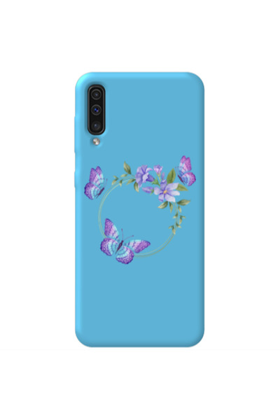 Other Samsung A70 Butterfly on the ring Blue Colored Silicone TPU Θήκη