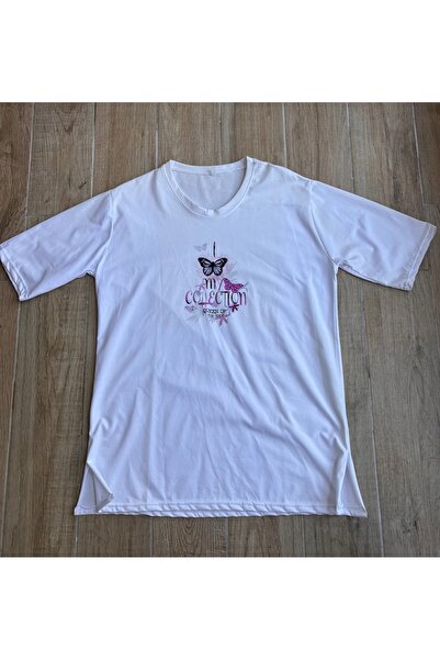 BİLGENS BUTİK Women's Relaxed Fit White T-Shirt