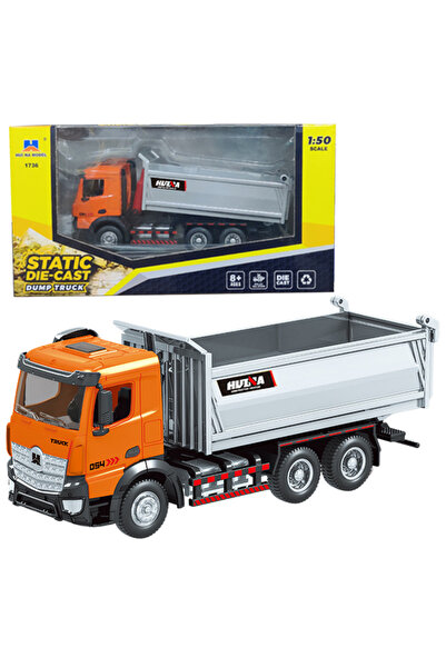 LeanToys Camion cu basculanta metalica, HUI NA TOYS, 1:50, multicolor, 18.5x5...