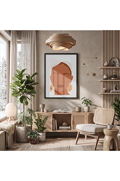 KOLAJTASARIM Boho Chic Design cu chipuri de personalitate Tablou cu ramă din ...