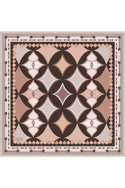 Levidor Mink Edges Lvd Printed Twill Silk Scarf