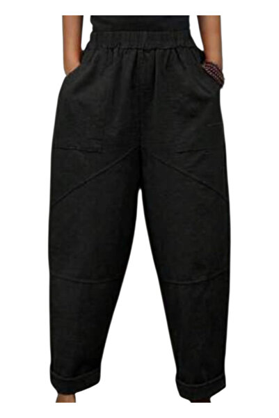 OEM Casual trousers, women, black, viscose, L